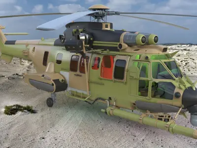 Eurocopter H225M Cougar 3ds max Vray 3D model