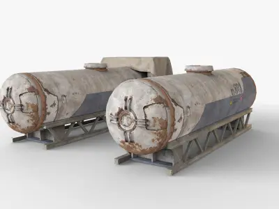 Old Gas Tank Low-poly 3D model