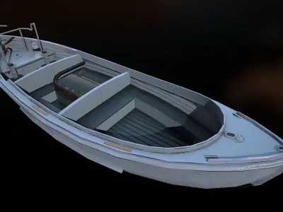 MOTORBOAT fishing boat Low-poly 3D model
