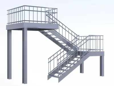 Stair Low-poly 3D model