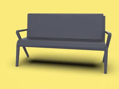 Bench Model Low-poly 3D model