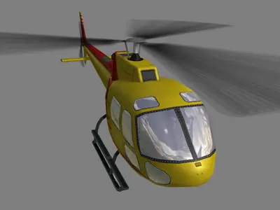 As-350 V4 Helicopter Low-poly 3D model