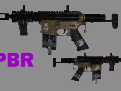 Sig Sauer MCX Virtus Game Ready Rifel Low-poly 3D Model Low-poly 3D model