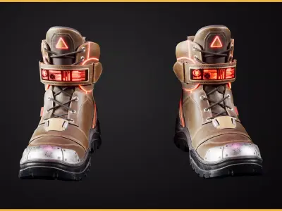 MODULAR CYBER BOOTS COMBAT V01 Low-poly 3D model