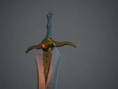 A MEDIEVAL GAMING SWORD Low-poly 3D model