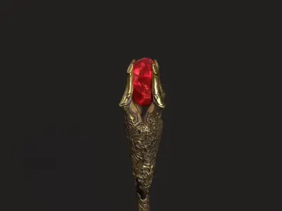 Staff 02 V2 Low-poly 3D model