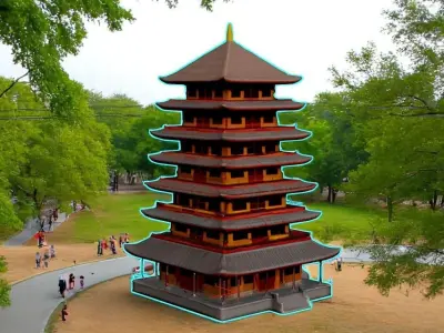 Ancient Asian Pagoda - Stylized 3D Model Low-poly 3D model