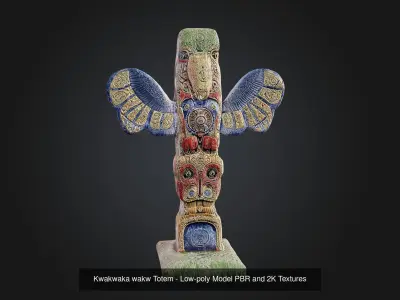 Totem Poles Bundle - Photorealistic Low-poly 3D Model Collection 