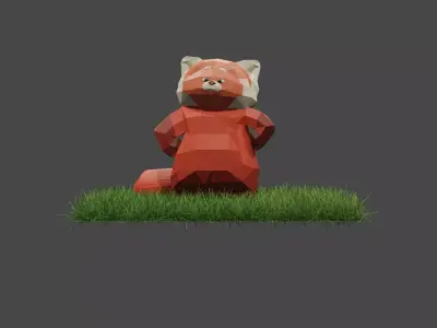 Low Poly Mei Lee as Giant Panda in Turning Red 3D model