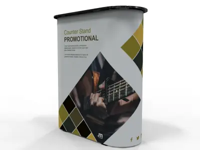 Promotional Pop-Up Counter Stand with Shelves 3D model