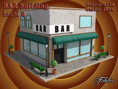 BAR level Low-poly 3D model