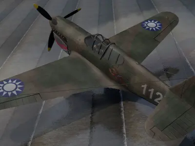 Curtiss P-40E Warhawk 3D model