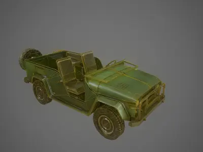 Military Jeep - Low Poly Game Ready Low-poly 3D model