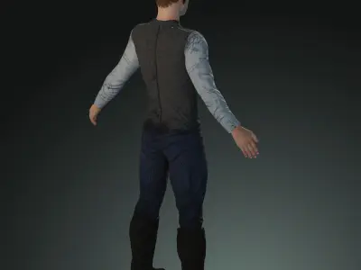 Napoleonic civilian 1812 Low-poly 3D model