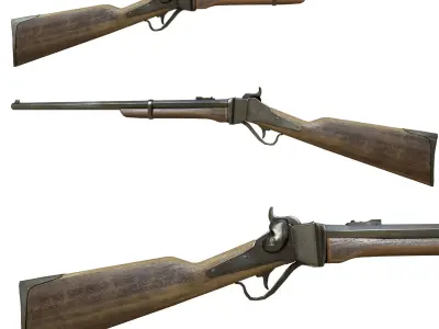 Carbine Sharps 1853 Low-poly 3D model