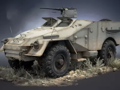 BTR-40 Game Ready Low-poly 3D model