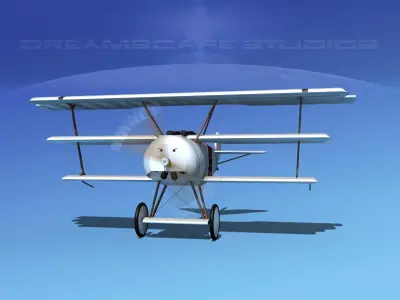 Fokker DR-1 Triplane V13 3D model