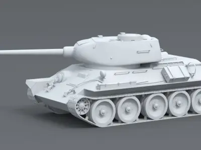 T-34-85 - damaged version 3D model