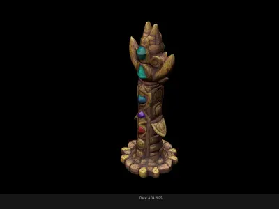 Low Poly Stylized Totem AI Low-poly 3D model