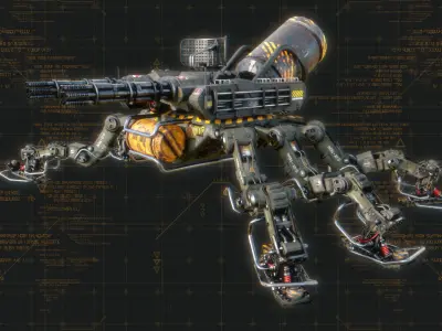 MK-23 TARANTULA Low-poly 3D model