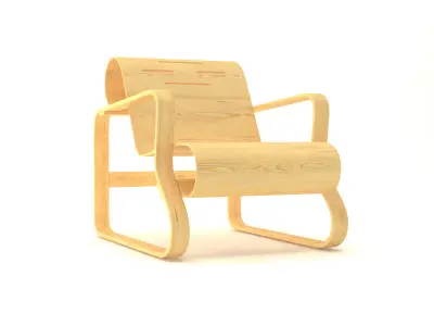 FREE Contemporary Wooden Armchair Free 3D model