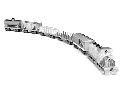 Wooden toy train 09 3D model