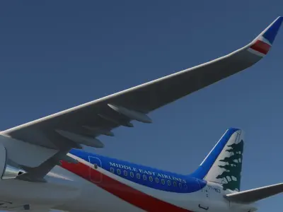 Middle East Airlines A321 Neo 321 nx more liveries in desc Low-poly 3D model