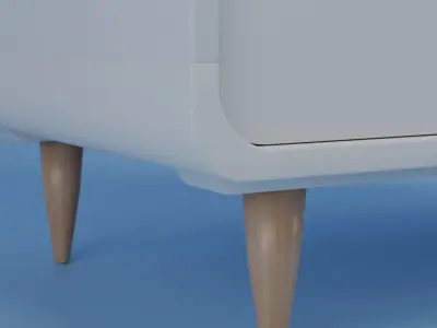 White MDF Wardrobe CL110 Free 3D model