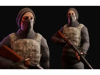 Game-Ready PBR Post-Apocalyptic Survivor  Low-poly 3D model