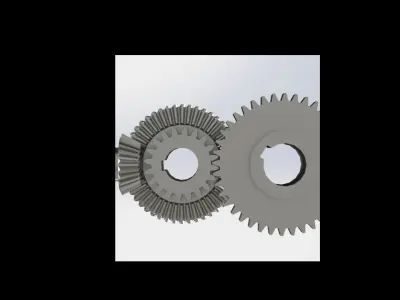 Bevel and Spur Gear Motion Free 3D model
