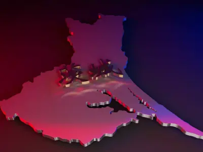 Ibaraki map 3D model