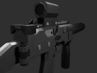 Low Poly MP9 Modified Free low-poly 3D model