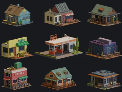Ultimate City Builder Pack Low-poly 3D model