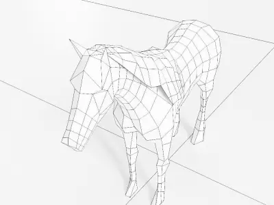 Horse 3d model polygonal Low-poly 3D model