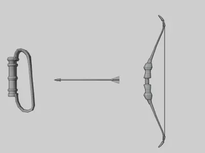 Medieval soldier bow Free low-poly 3D model