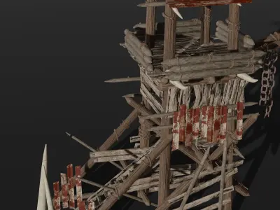 Orc WatchTower Low-poly 3D model