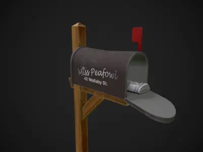 Cartoon Mailbox Low-poly 3D model purchase