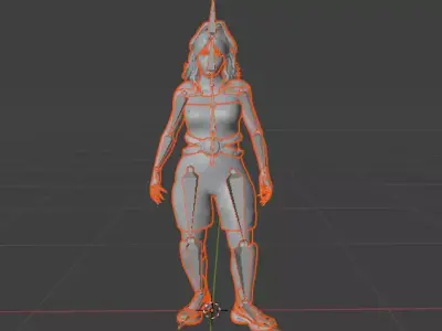 Sci Fi Superhero Female Character Fully Rigged Animated Low-poly 3D model
