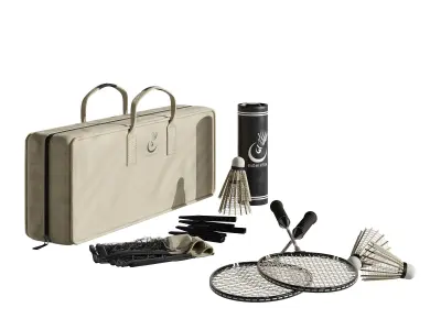 badminton set 1 with racquet and bag 3D model