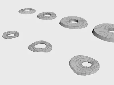 Apple rings preservation - dried and fresh Low-poly 3D model