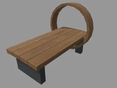 Low Poly Bench 013 Low-poly 3D model