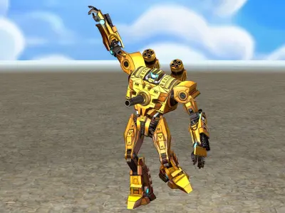 BATTLE ROBOT with Animation 3D model