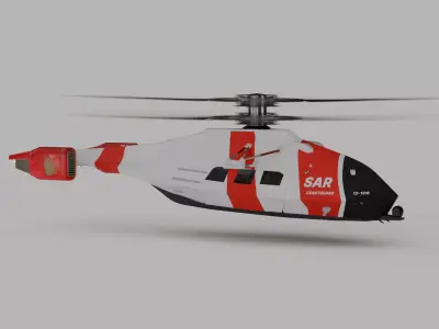 Futuristic Coast Guard Helicopter Concept 3D model