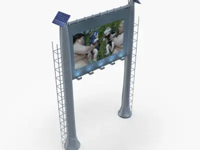 Billboard Low-poly 3D model