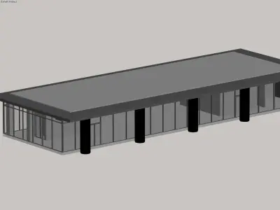 Contemporary glass office pavilion 3D model