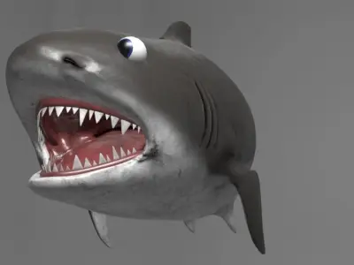 Stylized Cutesy Shark Low-poly 3D model