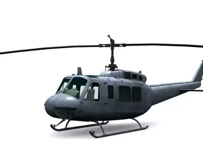 Helicopter UH 1 Low-poly 3D model