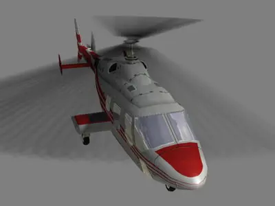 Bell 222 V4 Helicoopter Low-poly 3D model