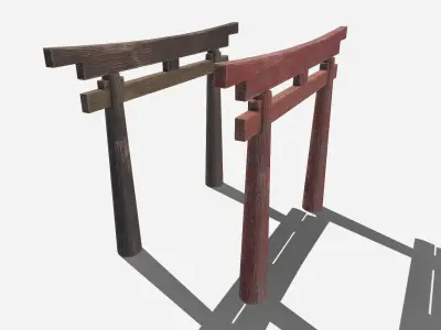 japan tori gate Low-poly 3D model