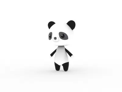 Cartoon Panda v002 character 3D model